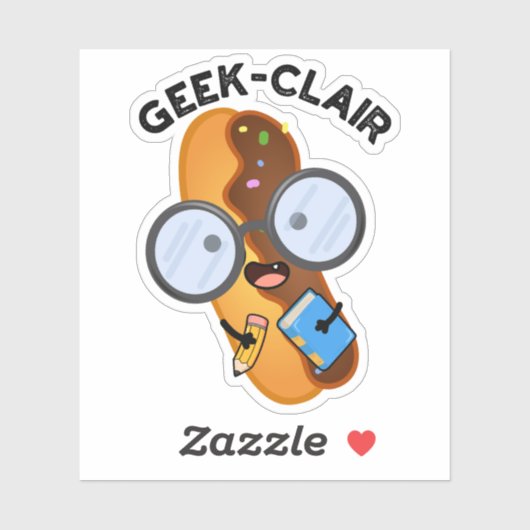 Geek-clair Funny Eclair Pun Sticker (Vel)