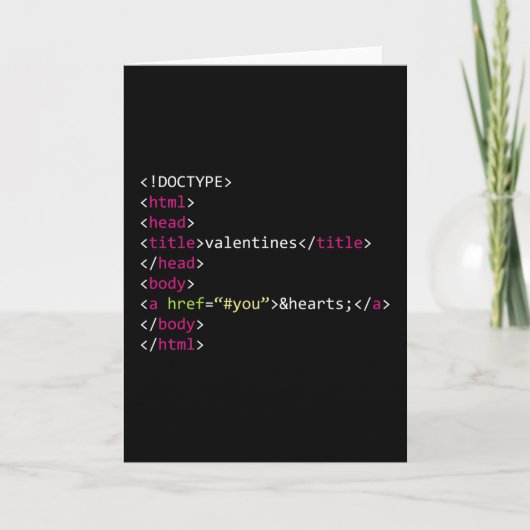 Geek Coder HTML Valentijnse Kaart (Voorkant)