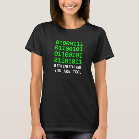 Geek Computer Binary Code Software Developer T-shirt (Voorkant)