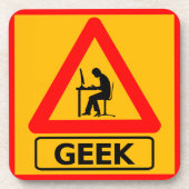 Geek Computer Nerd Working Desk Bier Onderzetter (Voorkant)