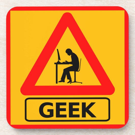 Geek Computer Nerd Working Desk Bier Onderzetter (Voorkant)