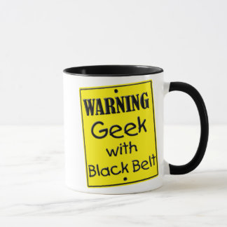Geek d'avertissement avec Mug ceinture noire