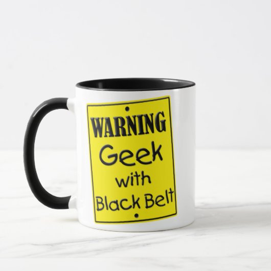 Geek d'avertissement avec Mug ceinture noire (Gauche)