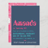 Geek d'ordinateur Invitation de fête d'anniversair (Devant / Derrière)