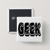 GEEK! Dork Dweeb Nerd en Egghead Vierkante Button 5,1 Cm (Voorkant /achterkant)