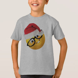 geek emoji santa grappig ontwerp voor kerstmis t-s t-shirt
