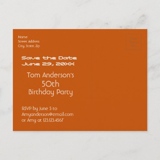 Geek Enregistrer la date 50e Anniversaire Carte po (Dos)