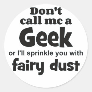 Geek fairy stof bf ronde sticker
