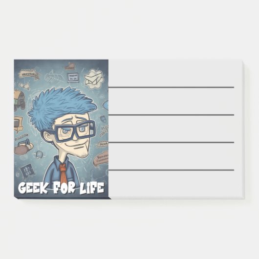 Geek for Life Funny Sarcastic Nerdy AI Generated Post-it® Notes (Voorkant)