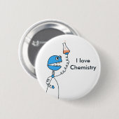 Geek Funny Cartoon Robot Love Chemie Ronde Button 5,7 Cm (Voorkant /achterkant)