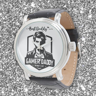 Geek Gamer Papa Happy Vaderdag   Horloge