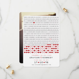 Geek geprogrammeerd voor liefde eenvoudige binaire save the date