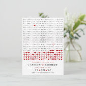 Geek geprogrammeerd voor liefde eenvoudige binaire save the date (Staand voorkant)