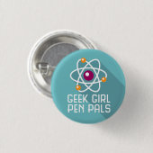 Geek Girl Pen Pals "Atom" Pijn Ronde Button 3,2 Cm (Voorkant /achterkant)