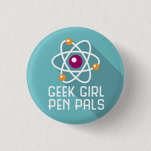 Geek Girl Pen Pals "Atom" Pijn Ronde Button 3,2 Cm (Voorkant)