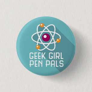 Geek Girl Pen Pals "Atom" Pijn Ronde Button 3,2 Cm