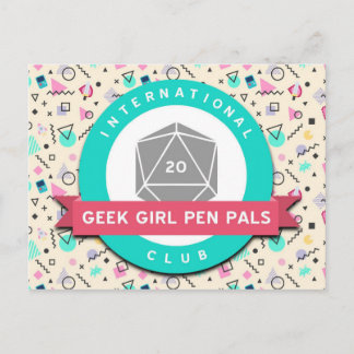Geek Girl Pen Pals logo briefkaart
