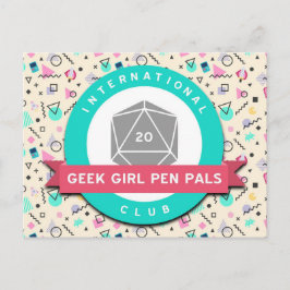 Geek Girl Pen Pals logo briefkaart