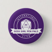 Geek Girl Pen Pals Pijn Ronde Button 5,7 Cm (Voorkant)