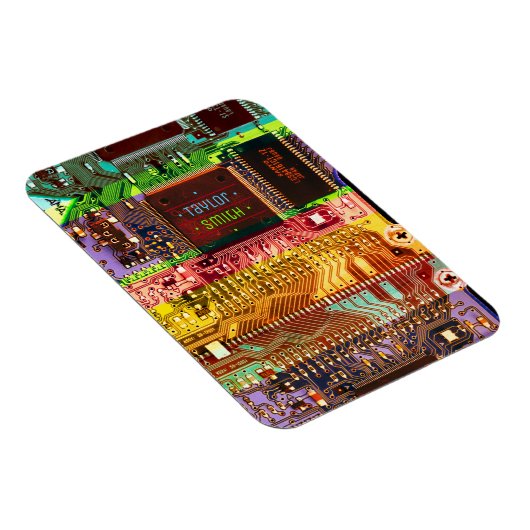 Geek & Glitch gedrukte circuit bord robotica Naam Magneet (Rechterzijde)