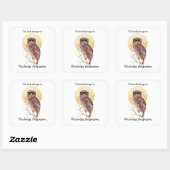 Geek Hipster Uil in Bril Koele Bookplate Vierkante Sticker (Vel)