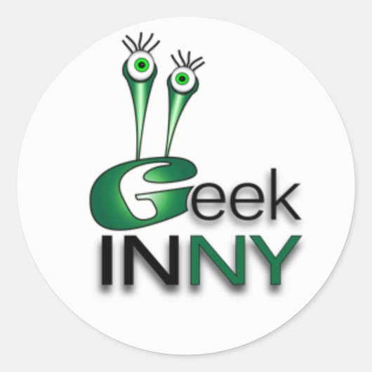 Geek in NY kleine Sticker (Voorkant)