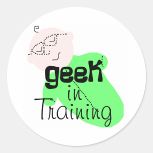 Geek in opleiding ronde sticker