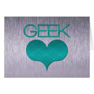 Geek Love (Heart) Kaart, Turquoise