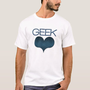 Geek Love (Heart) Light Mannen T-shirt, donkerblau T-shirt