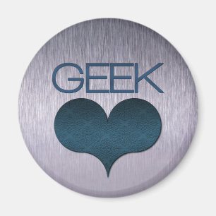 Geek Love (Heart) Magnet, Donkerblauw Magneet