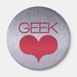 Geek Love (Heart) Magnet, Donkerroze Magneet