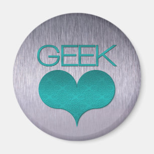 Geek Love (Heart) Magnet, Turquoise Magneet