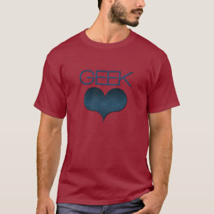 Geek Love (Heart) Mannen Donker T-shirt, donkerbla T-shirt