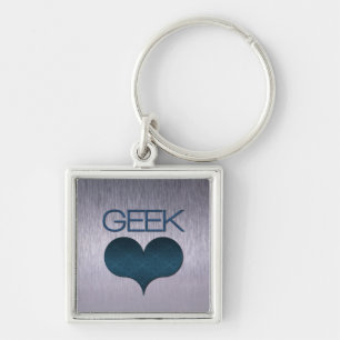 Geek Love (Heart) Sleutelhanger, Donkerblauw Sleutelhanger