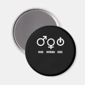 Geek Man Vrouw Nerd Computer Video Player Gift Magneet (Voorkant / Achterkant)