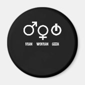 Geek Man Vrouw Nerd Computer Video Player Gift Magneet (Voorkant)