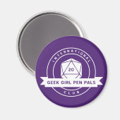 Geek Meisje Pen Pals Magnet Magneet (Voorkant / Achterkant)