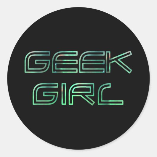 Geek Meisje Sticker (Voorkant)