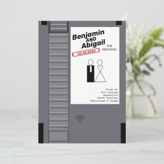Geek moderne Nerd Gamer Vintage Retro Invitation (Debout devant)