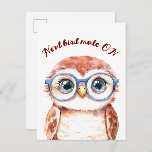 Geek Nerd Bird Aankondigingskaart (Voorkant / Achterkant)