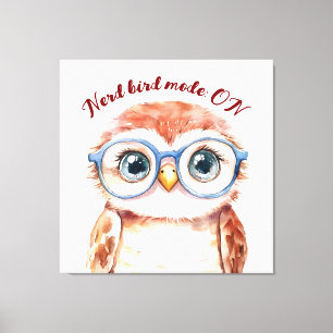 Geek Nerd Bird Canvas Afdruk