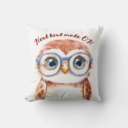 Geek Nerd Bird Kussen (Voorkant)