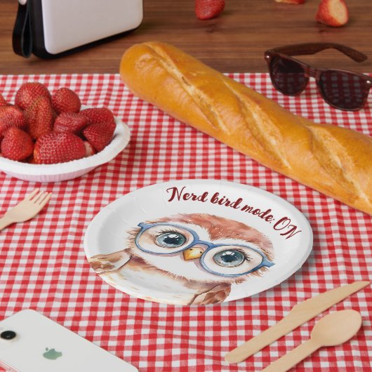 Geek Nerd Bird Papieren Bordje (Picknick)