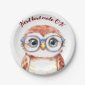 Geek Nerd Bird Papieren Bordje (Voorkant)