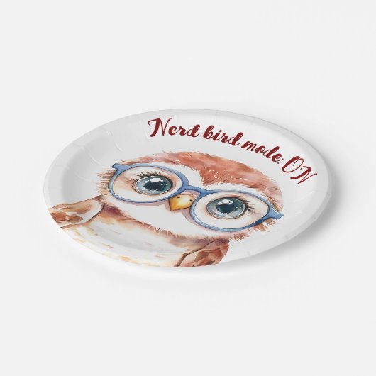 Geek Nerd Bird Papieren Bordje (Gekanteld)