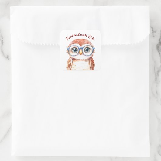 Geek Nerd Bird Vierkante Sticker (Tas)