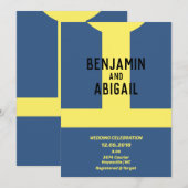 Géek Nerd Joueur Moderne Invitation Caveau Bleu Or (Devant / Derrière)