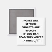 Geek Nerd Poésie Drôle Frigo Magnet Roses sont rou (Recto/Verso)