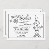 Geek Nerd Thème 40e anniversaire Invitation (Devant / Derrière)