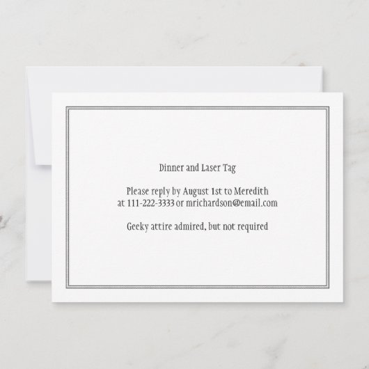 Geek Nerd Thème 40e anniversaire Invitation (Dos)